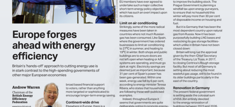 Europe forges ahead with energy efficiency Europe forges ahead with energy efficiency